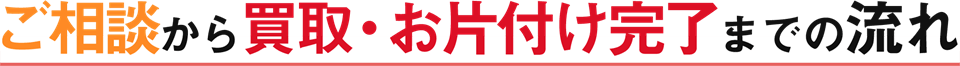 ご相談から買取・引き取り完了までの流れ