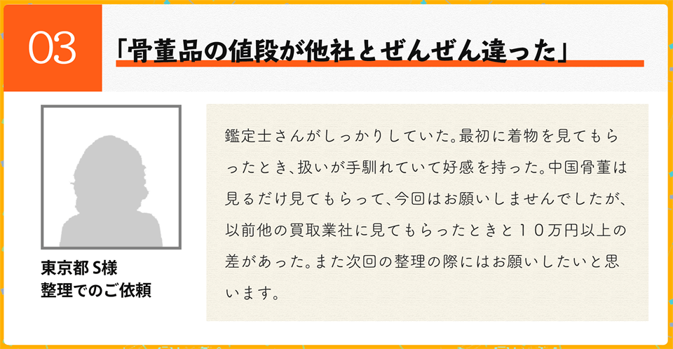 骨董品の値段が他社と全然違った